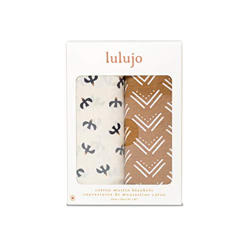 Lulujo UnisexSoftest Mudcloth & Blackbirds Swaddle Blanket Set