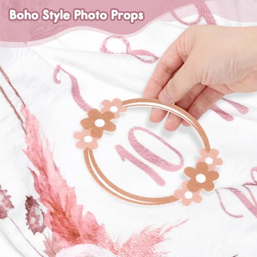 Boho Baby Monthly Milestone Blanket for Newborn Girl