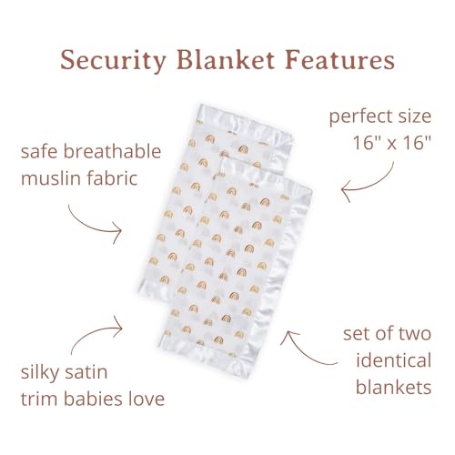lulujo Lovey Security Blankets: Soft Cotton Muslin with Satin Trim for Boys & Girls