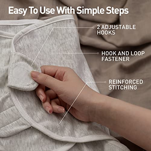 Soarwg Organic Baby Swaddle 0-3 Months, Gray 2 Pack Small