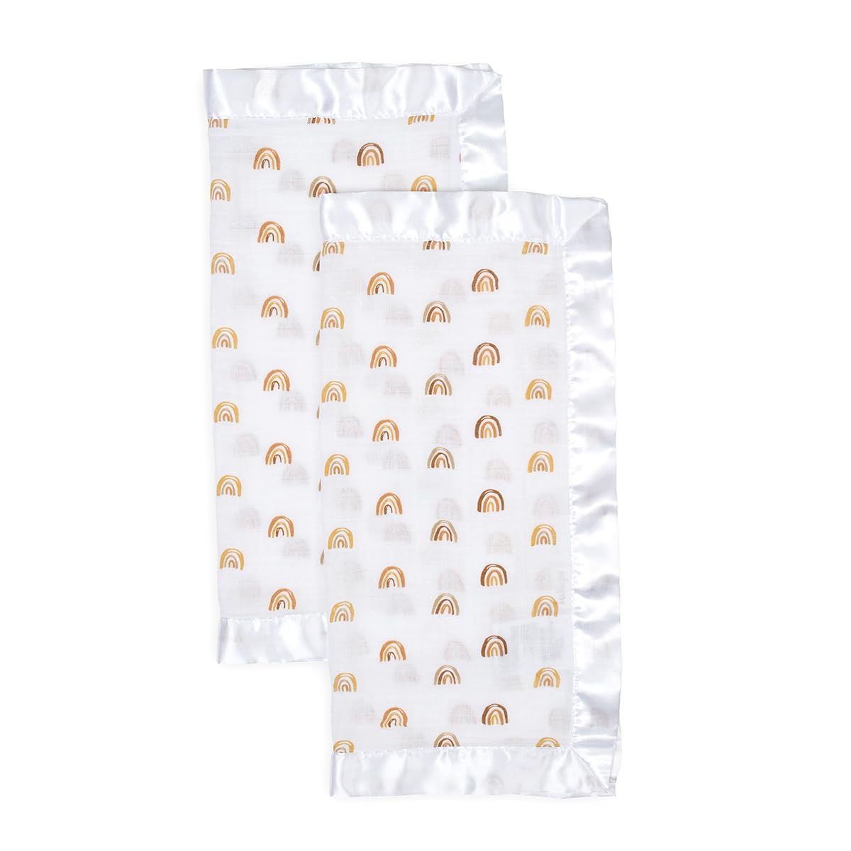 lulujo Lovey Security Blankets: Soft Cotton Muslin with Satin Trim for Boys & Girls