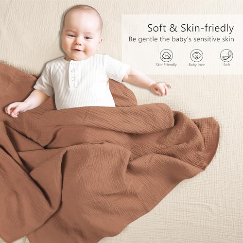 Soft Cotton Baby Swaddle Blanket Set for Newborns
