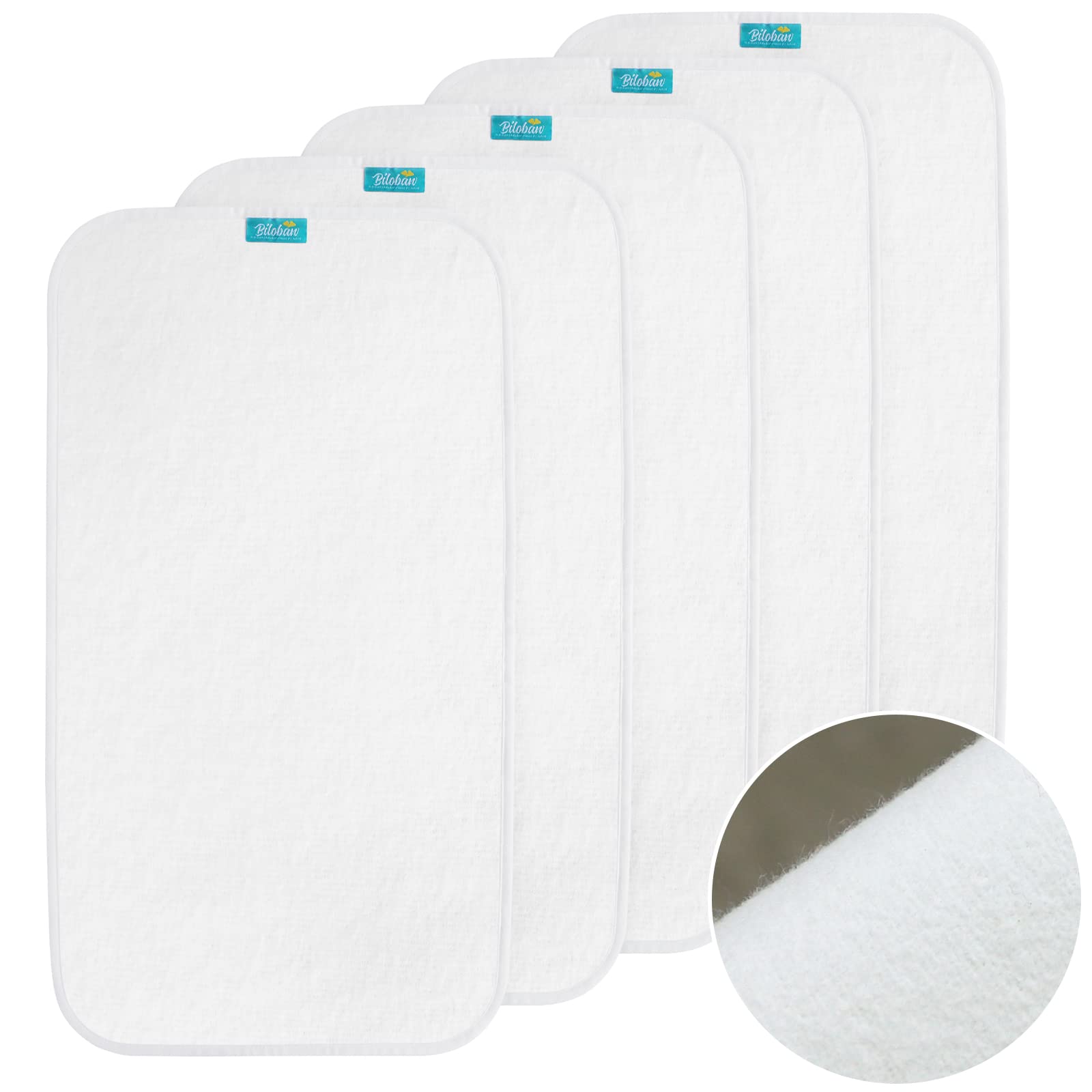 Waterproof Baby Diaper Changing Pad Liners (5-Pack) - Large 28 x 15 Cotton Flannel Absorbent & Skin-Friendly