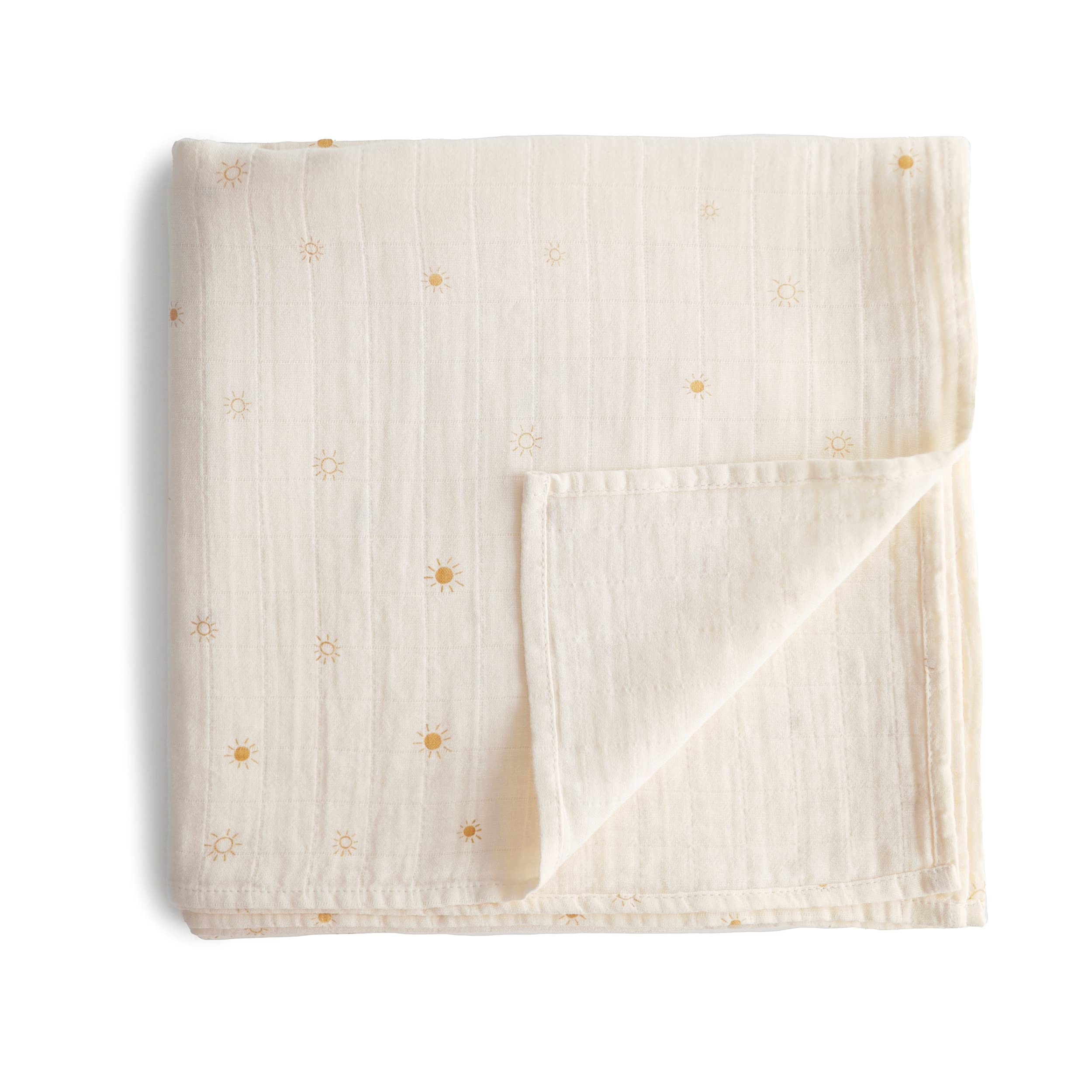 Mushie Organic Cotton Baby Swaddle Blanket (Sun)