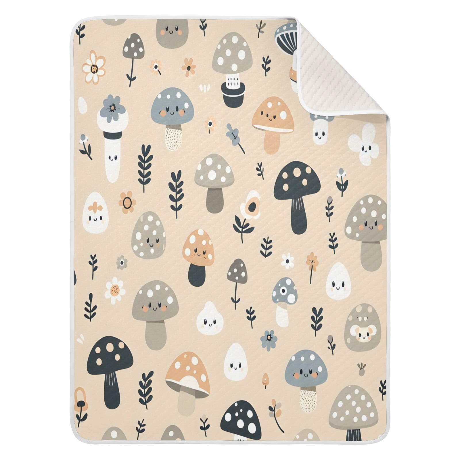 Cute Mushrooms Muslin Swaddle Blanket for Toddler Boys & Girls