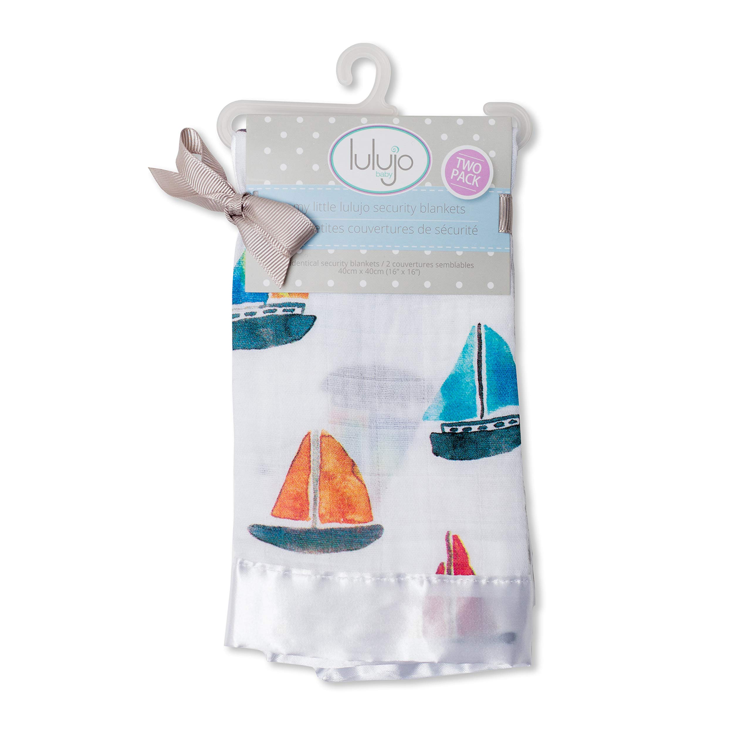 lulujo Baby Mini Muslin Cloths, Sailboats, 3-Pack, 28 x 28-Inches